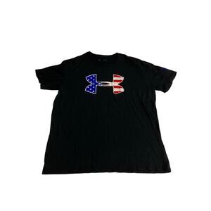 Under Armour Freedom Graphic Tee Mens Sz 2XL Black Patriotic USA Design